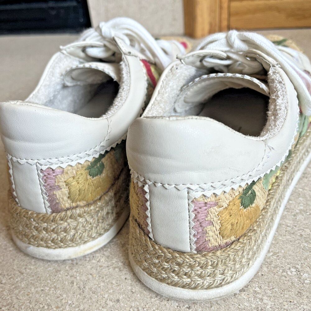 Dolce Vita Azalia Floral Raffia Sneakers Women’s Size 7.5 Lace Up Casual Shoes - Picture 3 of 13